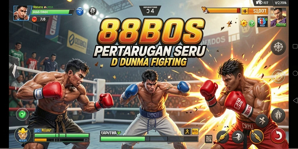 Gameplay 88BOS menunjukkan aksi pertarungan yang dinamis.