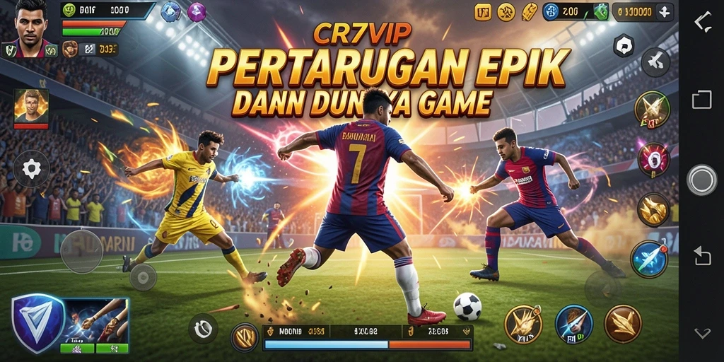 Tangkapan layar permainan CR7VIP dengan aksi pertarungan yang intens.