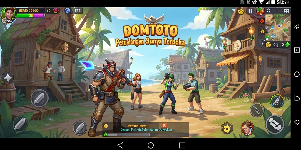 Screenshot gameplay menampilkan eksplorasi dunia terbuka yang luas.