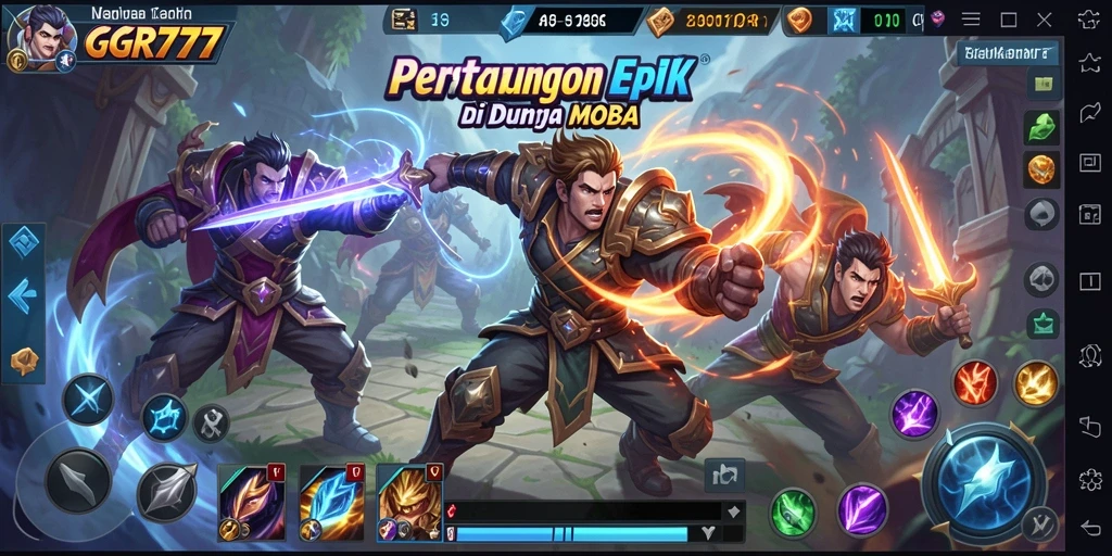 Tangkapan layar GGR777 menunjukkan aksi seru gameplay MOBA.