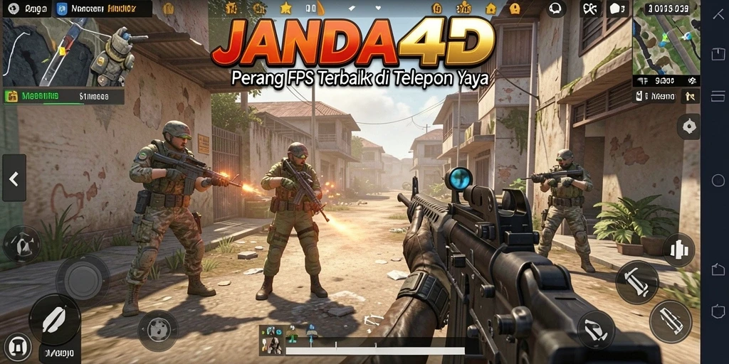 Screenshot JANDA4D menampilkan aksi seru dari permainan FPS.