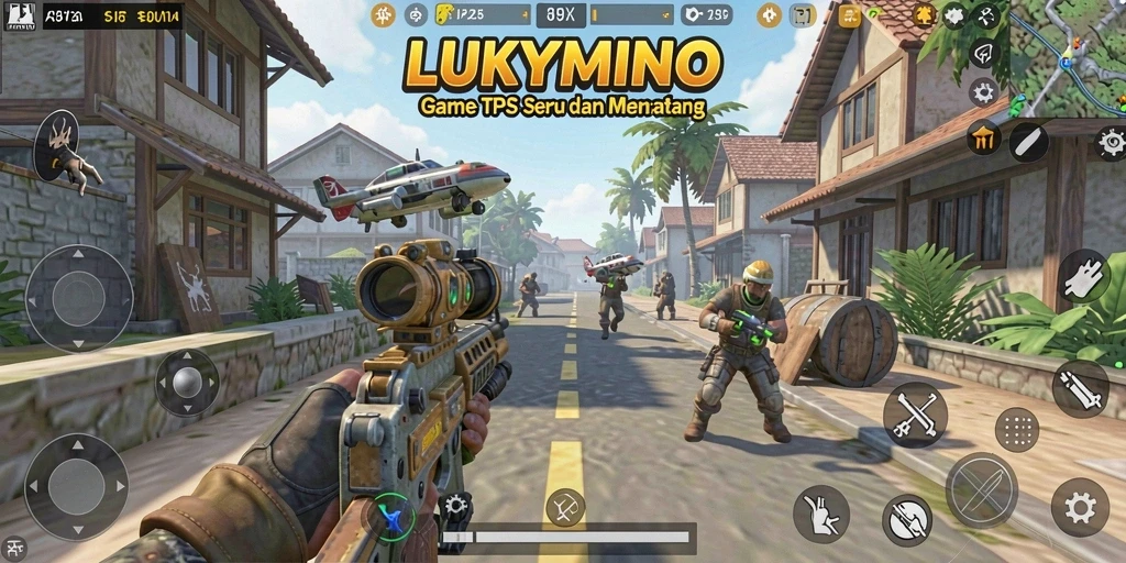 Tampilan gameplay seru dan aksi mendebarkan di LUKYMINO.