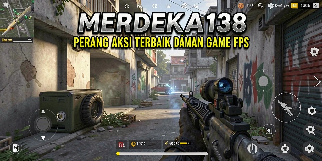 Screenshot menunjukkan aksi menembak intens dalam gameplay MERDEKA138.