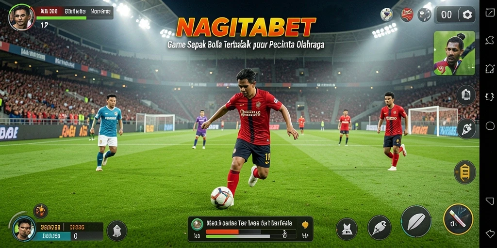 Screenshot permainan NAGITABET menampilkan aksi sepak bola yang mendebarkan.