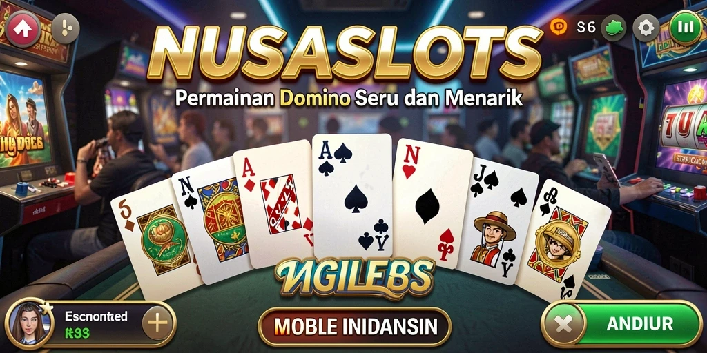 Tampilan gameplay seru NUSASLOTS dengan aksi domino.