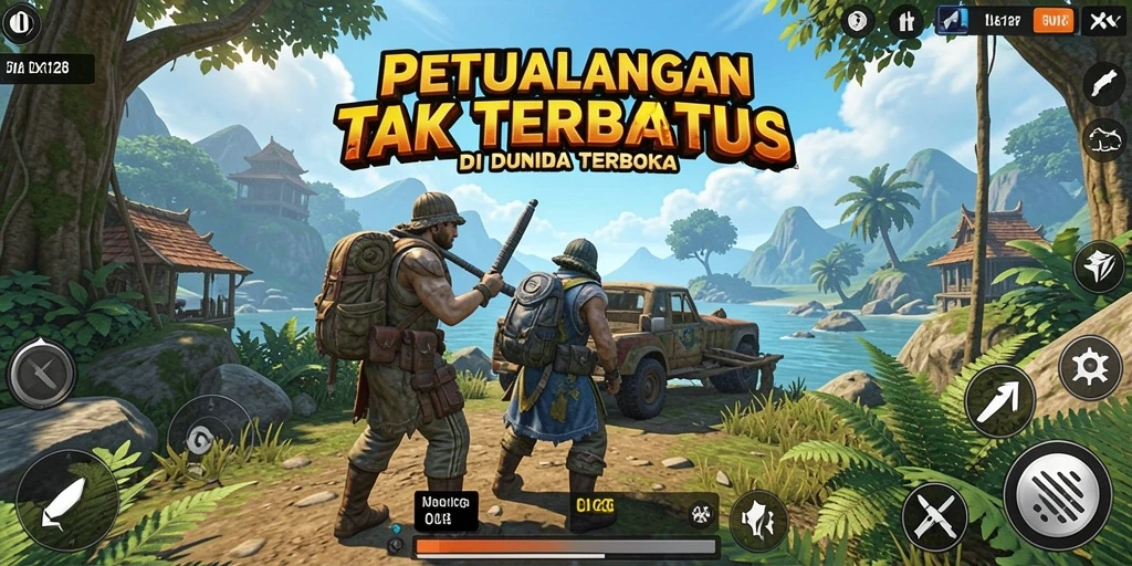 Tampilan gameplay OLX128 yang menakjubkan di dunia terbuka.