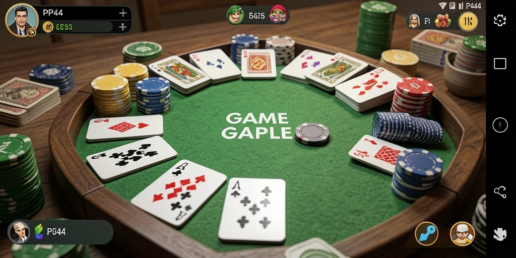 Tampilan menarik dari gameplay Gaple di PP444 dengan efek visual yang menawan.