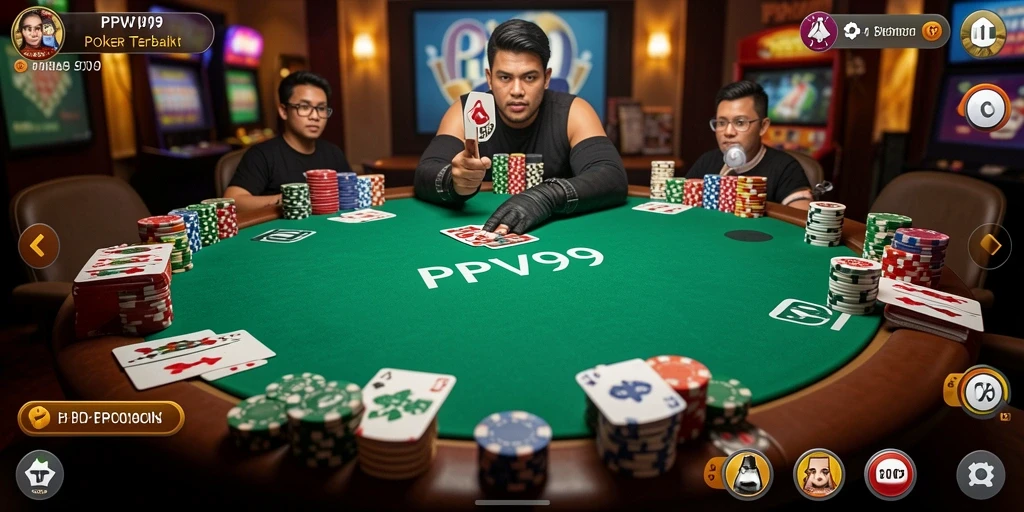 Tampilan gameplay Poker yang seru dan interaktif dalam PPV99.