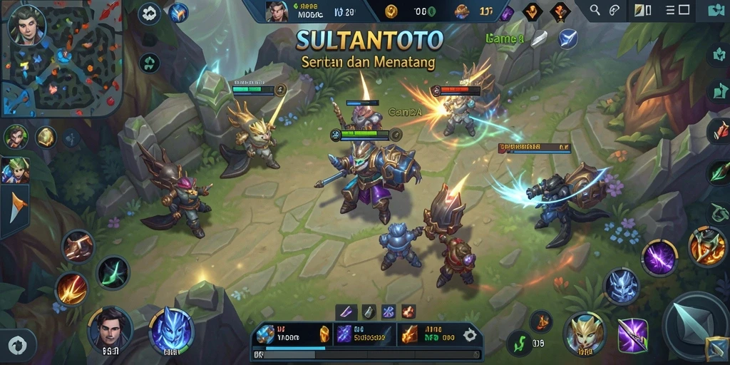 Gameplay SULTANTOTO yang penuh aksi dan strategi.
