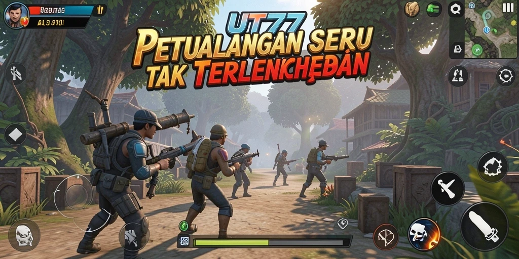 Screenshot UT77 menunjukkan gameplay petualangan yang mendalam dan menantang.