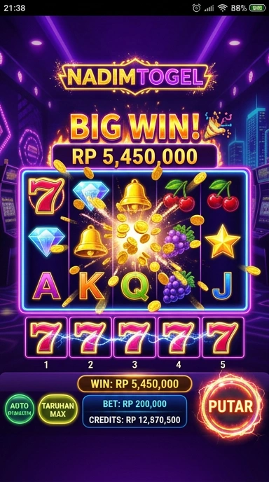 Tampilan antarmuka aplikasi nadimtogel yang modern dan user-friendly.